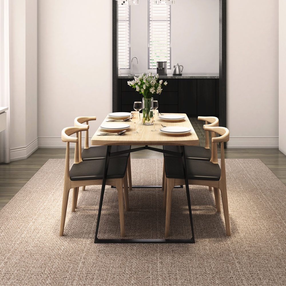 Rechteck Esstisch Kiefer Massivholz Esstisch mit Schlittenbasis