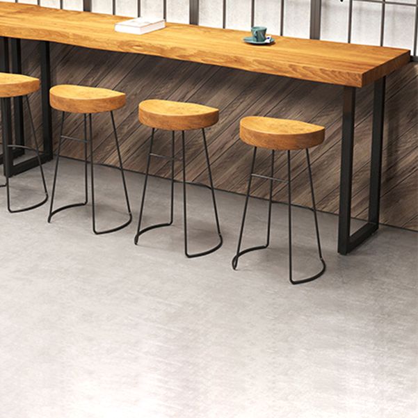 Industrial Bar Dining Table Solid Wood Bar Dining Table with Sled Base Clearhalo 'Bar Furniture' 'Bar Tables' 'bar_tables' 'furn' 'furn_bar_tables' 'Furniture' 'furniture_bar_tables' 'Kitchen & Dining Furniture' 1200x1200_c58448b8-00c3-4db2-a37e-e8354321bc70
