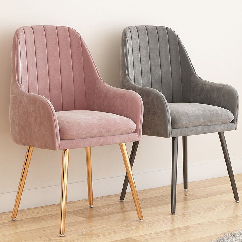 Scandinavian Style Upholstered Arm Chair Solid Back Dining Single Chair for Home Clearhalo ' kitchen&dining_furn' 'Dining Chairs' 'Dining Tables & Seating' 'dining_chair' 'furn' 'furn_dining_chair' 'Furniture' 'furniture_dining_chair' 'Kitchen & Dining Furniture' 'kitchen' 1200x1200_c5850843-3d55-4884-82ab-0e84c700ce68