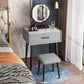 Glam Style 18.5 " Height 1- Drawer Slate Top Table Makeup Vanity Clearhalo 'Bedroom Furniture' 'furn' 'furn_makeup_vanities' 'Furniture' 'Makeup Vanities' 'makeup_vanities' 1200x1200_c5855781-7535-4d34-a835-10b417320ac1