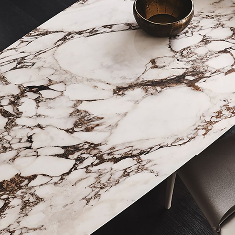 Stone Rectangle Top Dining Table Traditional Luxury Dining Table with Pedestal Base Clearhalo 'Dining Tables & Seating' 'Dining Tables' 'dining_table' 'furn' 'furn_dining_table' 'Furniture' 'furniture_dining_table' 'Kitchen & Dining Furniture' 1200x1200_c5856d0c-1c77-40a9-8f54-4552e8f99b96