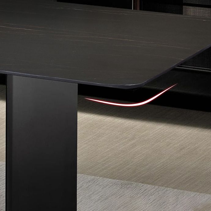 Metal Traditional Luxury Rectangle Indoor Table Sintered Stone Top Table for Home Clearhalo ' dining_table' 'Dining Tables & Seating' 'Dining Tables' 'furn' 'furn_dining_table' 'Furniture' 'furniture_dining_table' 'Kitchen & Dining Furniture' 'kitchen&dining_furn' 'kitchen' 'kitchen_dining_table' 1200x1200_c5857bdf-3b8f-4aa0-884a-55c4192efe38