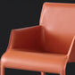 Leather Matte Finish Dining Chair Designer Style Home Solid Back Arm Chair