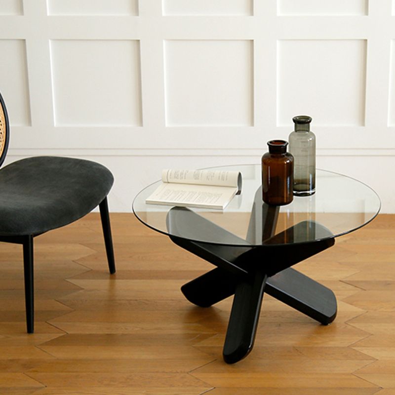 Tavolino moderno di vetro rotondo 17,7 "H tavolino da cocktail