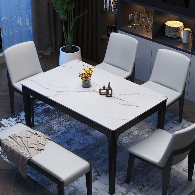 Sintered Stone Dining Table Mid-Century Modern 4 Legs Table for Dining Room Clearhalo ' dining_table' 'Dining Tables & Seating' 'Dining Tables' 'furn' 'furn_dining_table' 'Furniture' 'furniture_dining_table' 'Kitchen & Dining Furniture' 'kitchen&dining_furn' 'kitchen' 'kitchen_dining_table' 1200x1200_c588b1df-7e41-4327-903e-d88b32af9f29