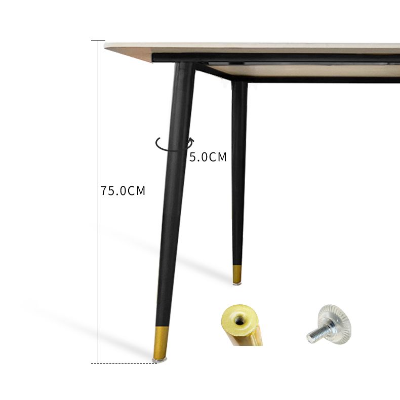 Glam Steel Dinette Set 1/4/5/7 Pieces Rectangle White Sintered Stone Top Dining Table Set Clearhalo 'Dining Room Sets' 'Dining Tables & Seating' 'dining_room_set' 'furn' 'furn_dining_room_set' 'Furniture' 'furniture_dining_room_set' 'Kitchen & Dining Furniture' 1200x1200_c589d2f7-d77c-4c4e-b755-c9a652c8a37b