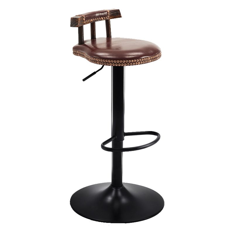Modern Wood Bar Stool Iron Legs Low Back Nail-head Trim Counter Stool with Cushion Clearhalo 'Bar Furniture' 'Bar Stools' 'bar_stools' 'furn' 'furn_bar_stools' 'furniture_bar_stools' 'Kitchen & Dining Furniture' 'kitchen&dining_furn' 'kitchen' 'kitchen_furn' Furniture' 1200x1200_c58a39ad-26ee-436d-a137-549784113470