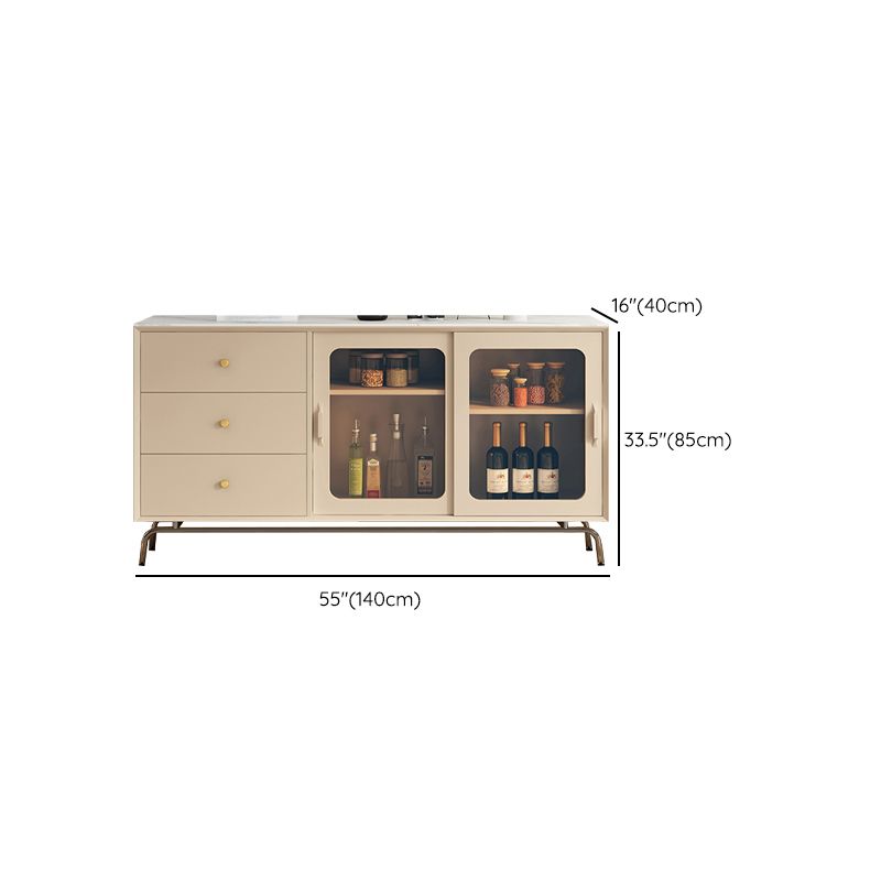 Server a buffet di pietra per tavolino a buffet contemporanei con cassetti per sala da pranzo