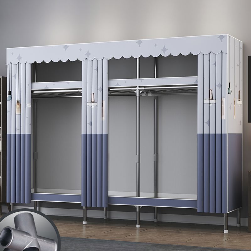 Armadio per la camera da letto del guardaroba in metallo moderno con scaffali