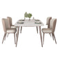 Nordic 1/2/5/7 Pieces Rectangle Dining Set Sintered Stone Dining Table with Leather Chairs Clearhalo 'Dining Room Sets' 'Dining Tables & Seating' 'dining_room_set' 'furn' 'furn_dining_room_set' 'Furniture' 'furniture_dining_room_set' 'Kitchen & Dining Furniture' 1200x1200_c58bad30-0491-46a6-a4f4-b8c5e3392f03