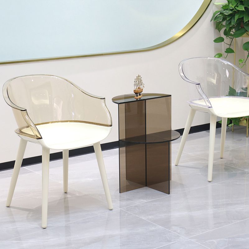 Glam Style Transparent Acrylic Arm Chair Multicolor Dining Arm Chair for Home Clearhalo ' kitchen&dining_furn' 'Dining Chairs' 'Dining Tables & Seating' 'dining_chair' 'Furniture' 'furniture_dining_chair' 'Kitchen & Dining Furniture' 'kitchen' 1200x1200_c58bb8e6-0914-48d8-82fb-f017bc91f538