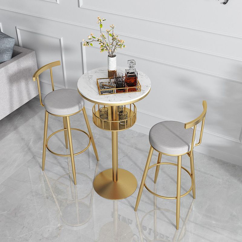 Glam Stone Bar Table Set 1/3 Pieces Round Counter Table for Indoor Clearhalo 'Bar Furniture' 'furn' 'furn_home_bar_bar_sets' 'Furniture' 'Home Bars & Bar Sets' 'home_bar_bar_sets' 'Kitchen & Dining Furniture' 1200x1200_c58cc80e-1b5d-40f5-a8f8-297fdcdfeece
