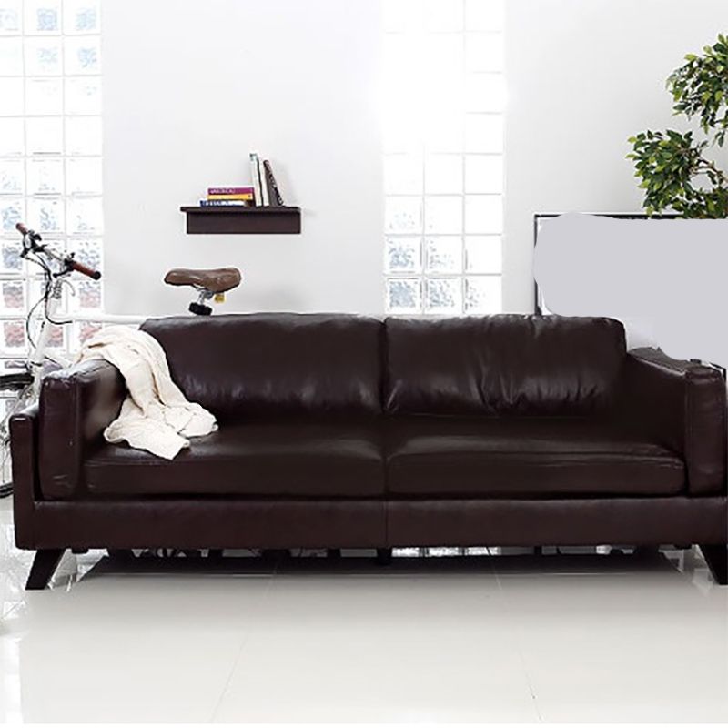 Faux Leather Sofa Modern 25.98" H Cushions Couch in Black/Brown Clearhalo 'furn' 'furn_sofas' 'Furniture' 'furniture_sofas' 'kitchen' 'kitchen_sofas' 'Living Room Furniture' 'Sofa' 'sofas' 1200x1200_c58de8cd-1700-4dc2-9544-08665f538f24