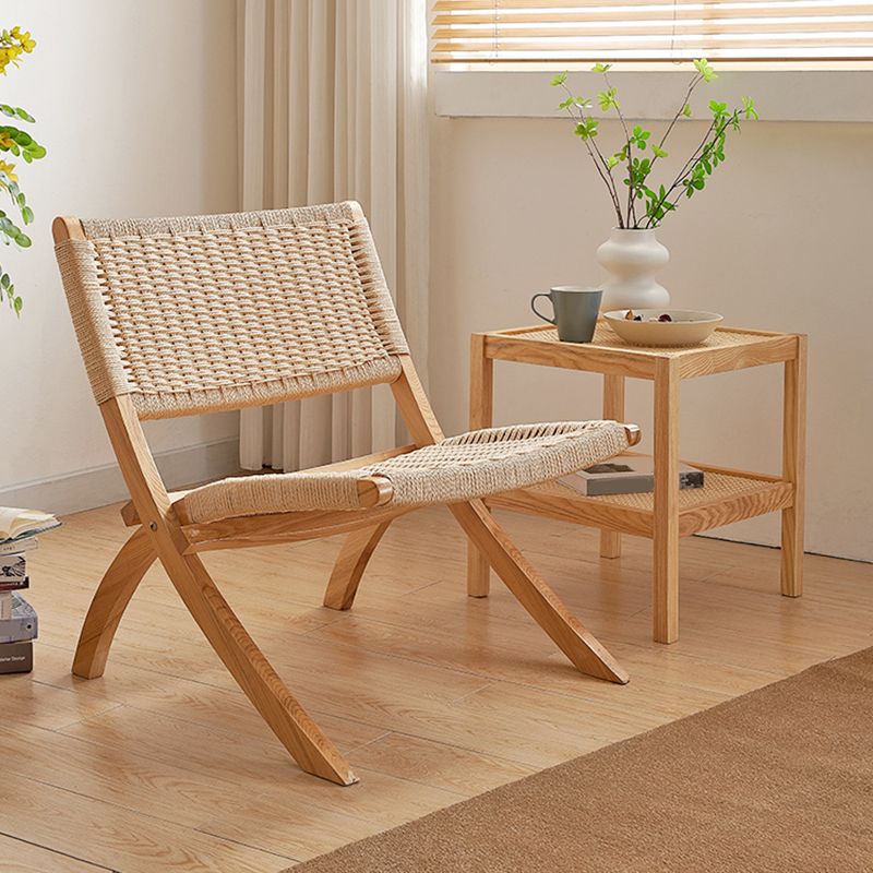 Solid Wood Chair Woven Back Lounge Accent Chair for Living Room Clearhalo 'Accent Chairs' 'accent_chairs' 'Chairs & Seating' 'furn' 'furn_accent_chairs' 'Furniture' 'Living Room Furniture' 1200x1200_c592938a-3a1e-435a-9f3d-1fb10787b4f9