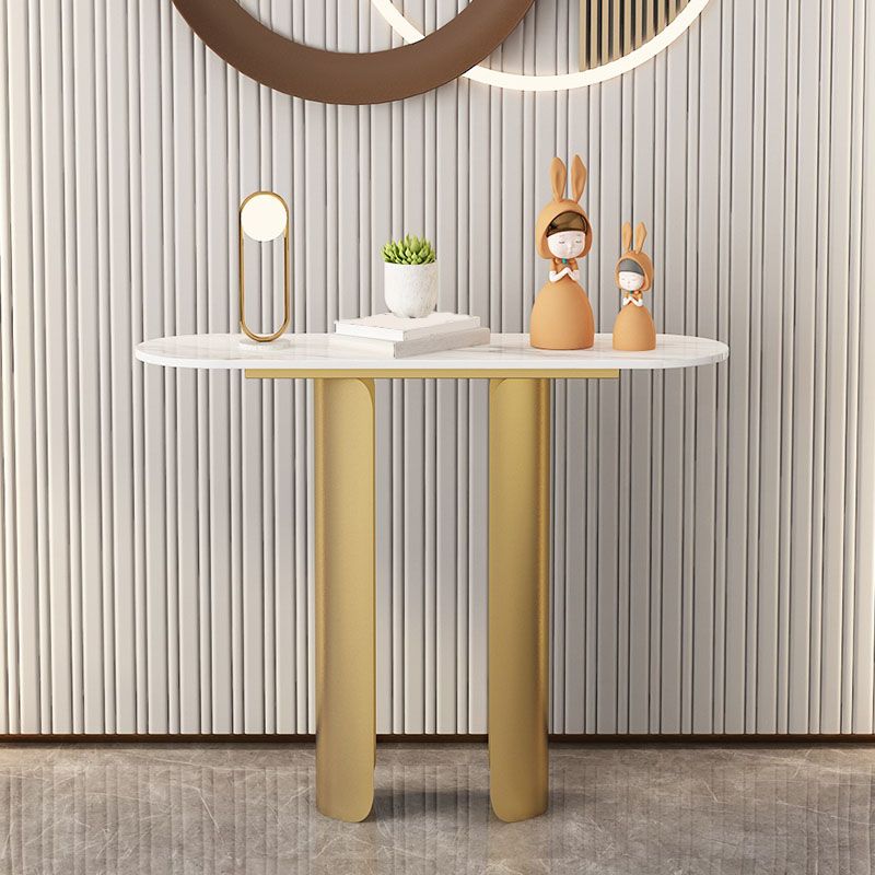 12 "wグラムコンソールテーブルストーンオーバルステイン抵抗性アクセントテーブル