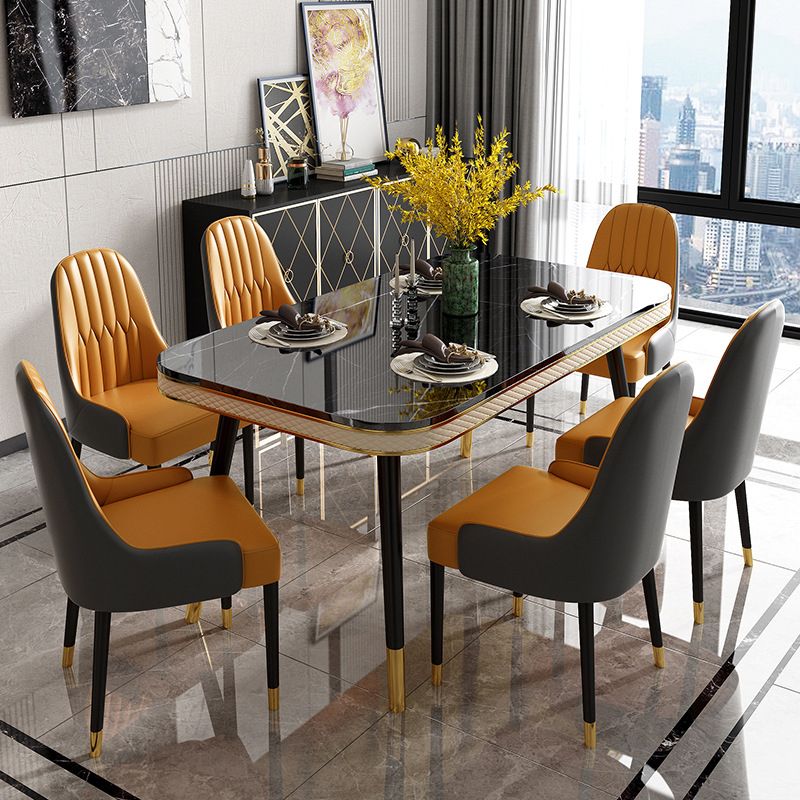 Traditional Luxury Dining Table Rectangle 4 Legs Dining Table for Living Room Clearhalo ' dining_table' 'Dining Tables & Seating' 'Dining Tables' 'furn' 'furn_dining_table' 'Furniture' 'furniture_dining_table' 'Kitchen & Dining Furniture' 'kitchen&dining_furn' 'kitchen' 'kitchen_dining_table' 1200x1200_c595a175-2c0f-4313-90f1-a70ba6a9448c