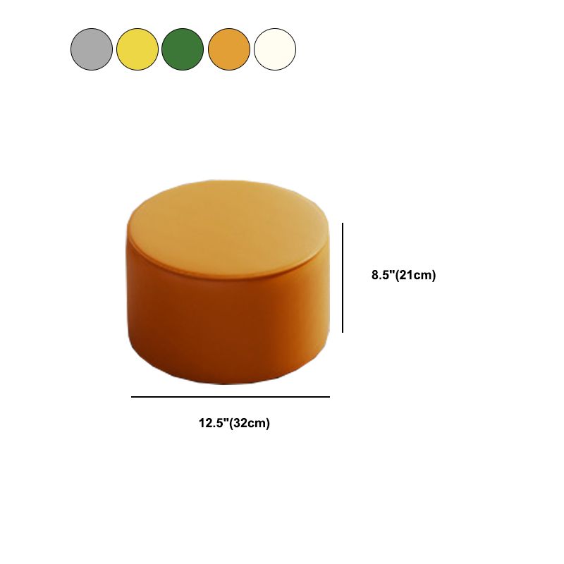 Contemporary Footstool Ottoman PU Leather Upholstered Solid Color Round Ottoman Clearhalo 'furn' 'furn_ottomans_poufs' 'Furniture' 'Living Room Furniture' 'Ottomans & Poufs' 'ottomans_poufs' 1200x1200_c595cdf0-9a15-4ba5-a877-b4019fad6d2f