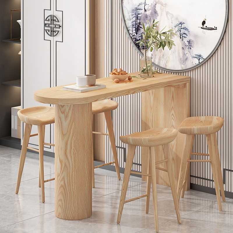 Specialty Pine Wood Top Bar Table Matte Finish Contemporary Pub Table Clearhalo 'Bar Furniture' 'Bar Tables' 'bar_tables' 'furn' 'furn_bar_tables' 'Furniture' 'Kitchen & Dining Furniture' 1200x1200_c5972a5d-d7ba-4388-8087-971df1754e7e