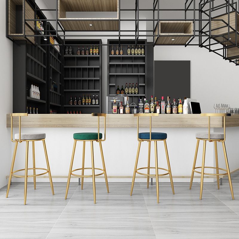 Nordic Style Bar-stool Round Counter Bar Stool with Metal Legs for Home Use Clearhalo 'Bar Furniture' 'Bar Stools' 'bar_stools' 'furn' 'furn_bar_stools' 'Furniture' 'Kitchen & Dining Furniture' 1200x1200_c597f04a-137c-406f-8dee-2bcac30ca3b9