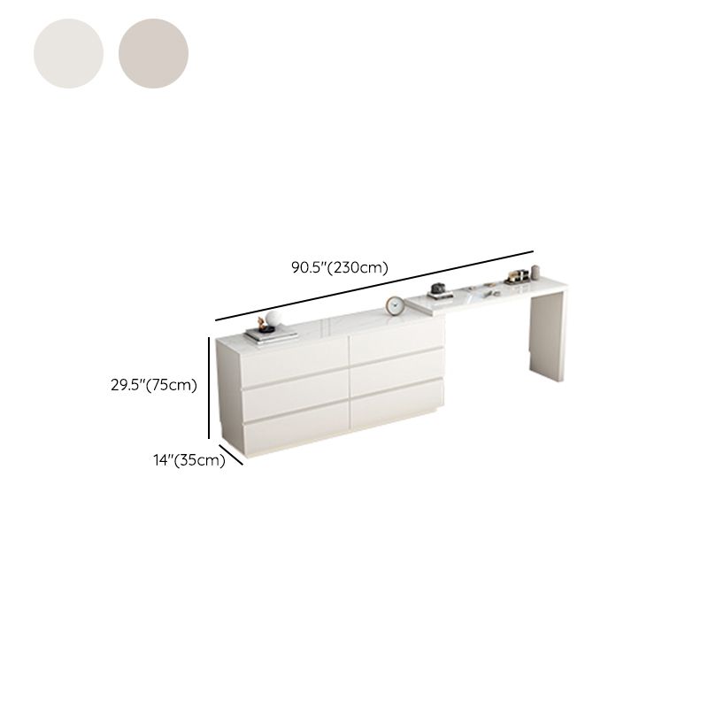 Moderne stijl stenen taak bureau rechthoekige vorm kantoor bureau met 6-laden