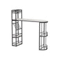 Iron Storage Base Bar Dining Table Modern Bar Table with Wine Glass Holders and Wine Rack