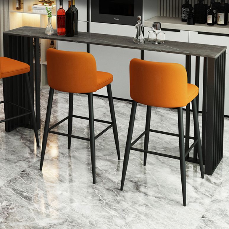 Modern Marble Table with Rectangle Table Top Black Double Pedestal Table - 42" H Clearhalo 'Bar Furniture' 'Bar Tables' 'bar_tables' 'furn' 'furn_bar_tables' 'Furniture' 'furniture_bar_tables' 'Kitchen & Dining Furniture' 1200x1200_c59839c2-e26e-4a1a-bb77-fb5a87078fc2