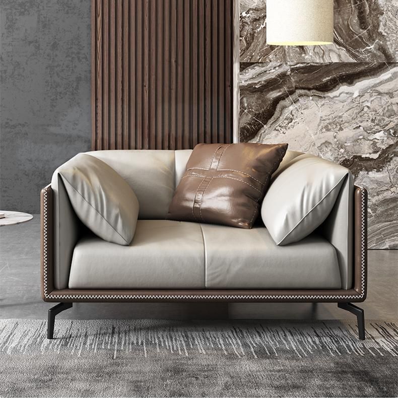 Genuine Leather Pillow Top Arm Modern Sofa/Sectional with Removable Cushions for Apartment