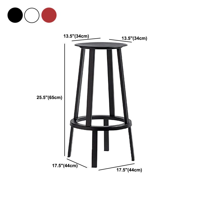 Contemporary Backless Barstool Round Seat Armless Bar Stools with 4 Metal Legs Clearhalo 'Bar Furniture' 'Bar Stools' 'bar_stools' 'furn' 'furn_bar_stools' 'Furniture' 'Kitchen & Dining Furniture' 1200x1200_c599cdf4-3f60-49cf-bbca-e6426e96af31