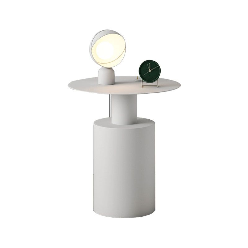 Tavolo da notte contemporaneo in metallo mobile rotondo per camera da letto