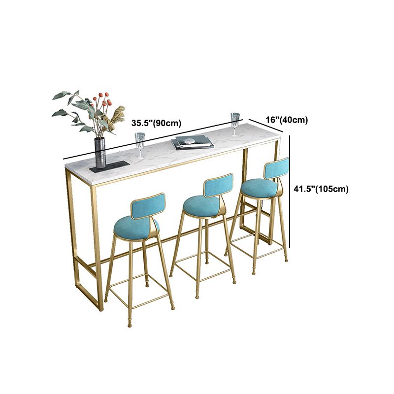 Tavolo da pub moderno tavolo da pub moderno di rettangolo in marmo con cavalletto metallico