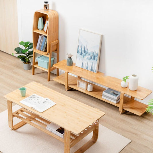 Verticale hedendaagse bamboe boekenkast gesloten boekenplank voor thuis