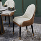 Nordic Glam Style Leather Dining Chair Kitchen Parsons Chair with Wooden Legs Clearhalo ' kitchen&dining_furn' 'Dining Chairs' 'Dining Tables & Seating' 'dining_chair' 'furn' 'furn_dining_chair' 'Furniture' 'furniture_dining_chair' 'Kitchen & Dining Furniture' 'kitchen' 1200x1200_c59e805f-a4f8-4042-8ff5-e4d83209337d