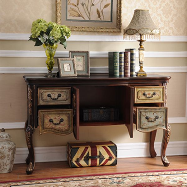 Victoria Wooden Accent Table Free Form Console Sofa Table for Hall Clearhalo 'Console Tables' 'console_tables' 'Entry & Mudroom Furniture' 'furn' 'furn_console_tables' 'Furniture' 1200x1200_c59f5a61-3b09-4a2b-982c-edf42488d154