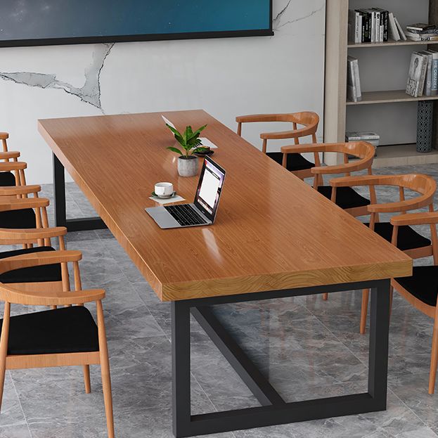 Tavolo da riunioni rettangolo tavolo industriale scrivania d'ufficio con base di cavalletto