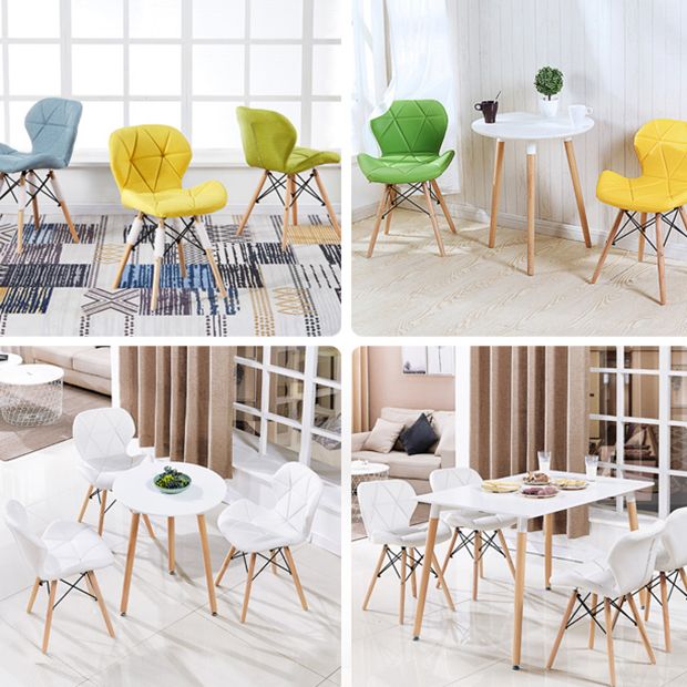 Home Scandinavian Side Chair Wood Upholstered Wingback Dining Room Chair Clearhalo ' kitchen&dining_furn' 'Dining Chairs' 'Dining Tables & Seating' 'dining_chair' 'Furniture' 'furniture_dining_chair' 'Kitchen & Dining Furniture' 'kitchen' 1200x1200_c5a2c6c1-8492-4c1b-98aa-6dd8e85fdeaf