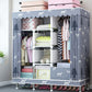 Contemporary Wardrobe Closet with Shelves Metal Wardrobe Armoire