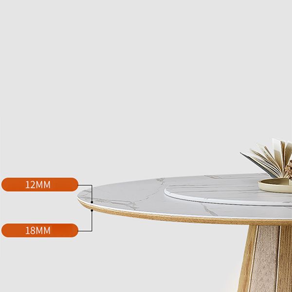 Modern Round Table White Sintered Stone Dining Table for Home Clearhalo 'Dining Tables & Seating' 'Dining Tables' 'dining_table' 'furn' 'furn_dining_table' 'Furniture' 'Kitchen & Dining Furniture' 1200x1200_c5a4831e-a2e6-4346-8a1f-c625431f8b78