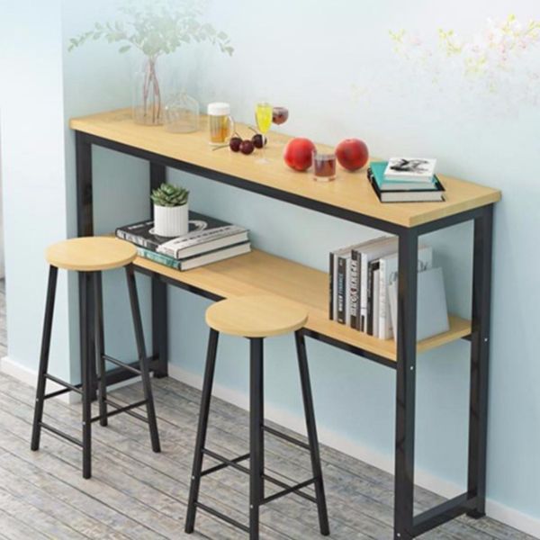 Industrial Style 40-inch Bar Table Wood Top Pub Table with Metal Base(only table) Clearhalo 'Bar Furniture' 'Bar Tables' 'bar_tables' 'furn' 'furn_bar_tables' 'Furniture' 'furniture_bar_tables' 'Kitchen & Dining Furniture' 'kitchen&dining_furn' 'kitchen' 1200x1200_c5a5bb94-d90f-4568-9f0f-eabfb76ff11e