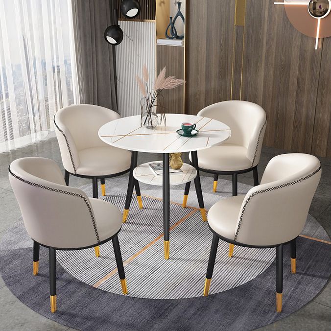 Traditional Luxury Dining Table Round Sintered Stone Dinner Table with Black Frame Clearhalo ' dining_table' 'Dining Tables & Seating' 'Dining Tables' 'furn' 'furn_dining_table' 'Furniture' 'furniture_dining_table' 'Kitchen & Dining Furniture' 'kitchen&dining_furn' 'kitchen' 'kitchen_dining_table' 1200x1200_c5a70595-8883-476e-817b-295735f8d6a1