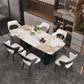 Modern Steel Dinette Set 1/2/7 Pieces Rectangle White Sintered Stone Top Dining Table Set Clearhalo 'Dining Room Sets' 'Dining Tables & Seating' 'dining_room_set' 'furn' 'furn_dining_room_set' 'Furniture' 'furniture_dining_room_set' 'Kitchen & Dining Furniture' 1200x1200_c5a72231-c52d-45ba-9074-a2feda611d4c