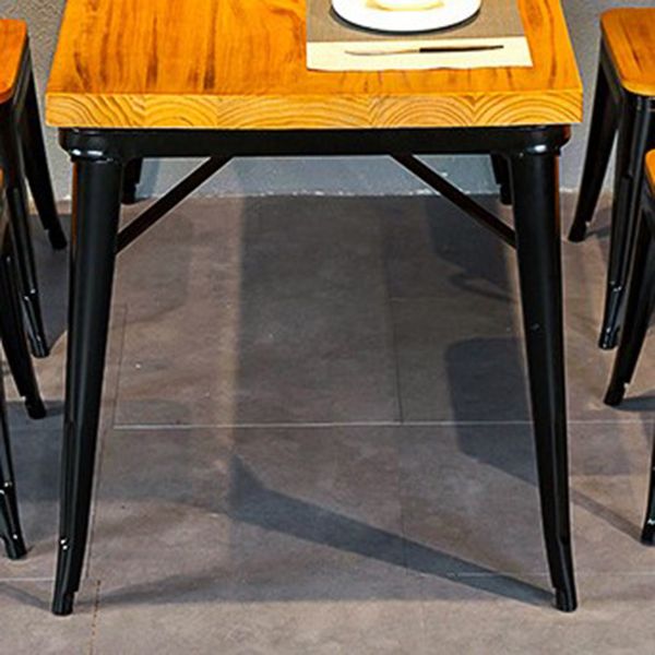 Industrial Dining Chairs Set 1/2/5 Pcs Solid Wood Top Table with Metal Windsor Chairs Clearhalo 'Dining Room Sets' 'Dining Tables & Seating' 'dining_room_set' 'furn' 'furn_dining_room_set' 'Furniture' 'Kitchen & Dining Furniture' 1200x1200_c5a902d7-c769-40f0-83de-2e1a1e1bf2e4