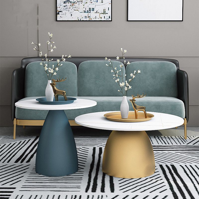 Slate 1 Single Modern Coffee Table Iron Pedestal Cocktail Table Clearhalo 'Coffee & Accent Tables' 'Coffee Tables' 'coffee_tables' 'furn' 'furn_coffee_tables' 'Furniture' 'furniture_coffee_tables' 'Living Room Furniture' 1200x1200_c5a92683-65f5-4bda-8e9d-79974211136c