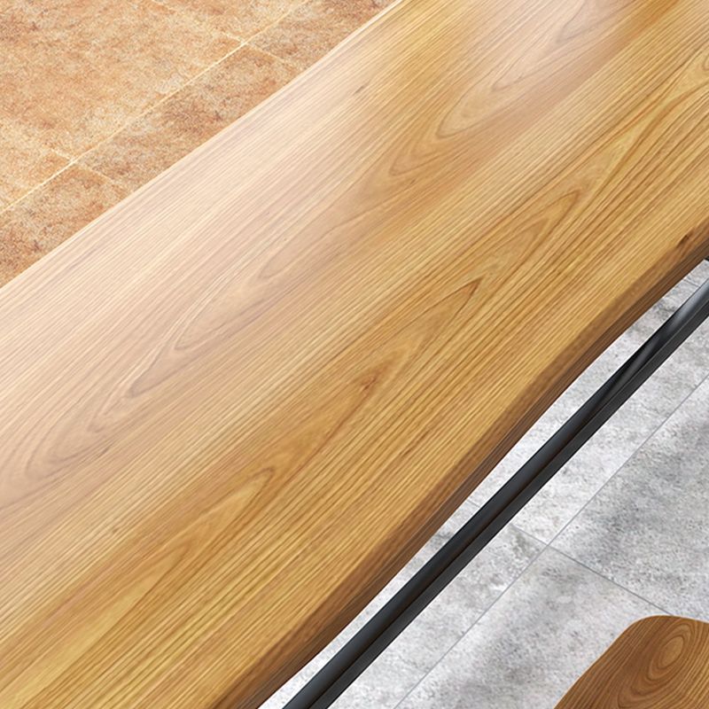 Rectangular Bar Height Table Black Legs and Metal Base Bistro Pub Table Clearhalo 'Bar Furniture' 'Bar Tables' 'bar_tables' 'furn' 'furn_bar_tables' 'Furniture' 'Kitchen & Dining Furniture' 1200x1200_c5a9ef61-4724-4178-bba0-0ff8156de815