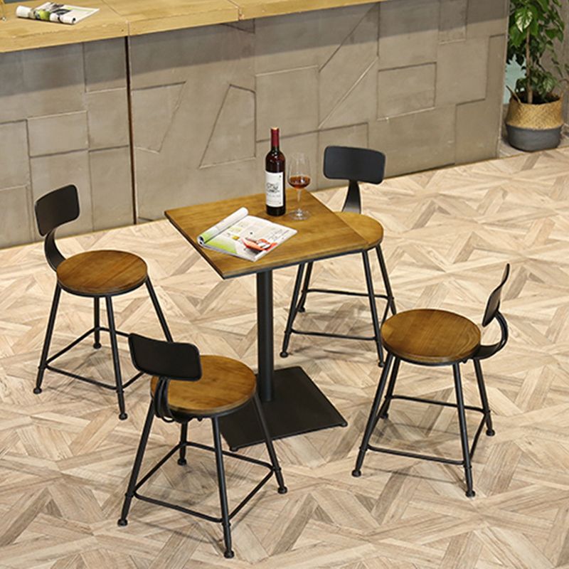 Wood Top Cocktail Bar Table Industrial Style Metal Base Bar Height Table for Coffee Shop Clearhalo 'Bar Furniture' 'Bar Tables' 'bar_tables' 'furn' 'furn_bar_tables' 'Furniture' 'furniture_bar_tables' 'Kitchen & Dining Furniture' 'kitchen&dining_furn' 'kitchen' 1200x1200_c5aad1e4-7934-4d49-bd0e-232aa24fbd66