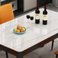 Table de salle à manger rectangulaire en verre de style contemporain avec 4 pieds