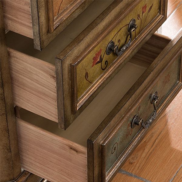 Industrial Corner Accent Cabinet Distressed Finish Fretwork Accent Cabinet Clearhalo 'Cabinets & Chests' 'cabinets_chests' 'furn' 'furn_cabinets_chests' 'Furniture' 'Living Room Furniture' 1200x1200_c5ad1cb7-bfde-4e5f-9d1f-1e1ed747534d