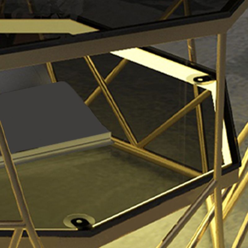 Modern Frame Coffee Table Glass Top Cocktail Table 17.71 Inch High Clearhalo 'Coffee & Accent Tables' 'Coffee Tables' 'coffee_tables' 'furn' 'furn_coffee_tables' 'Furniture' 'Living Room Furniture' 1200x1200_c5ae11af-c949-45e2-9bc7-778849dadc6f