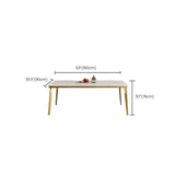 4 Legs Dining Table Luxury Rectangle Marble Home Dinette Table