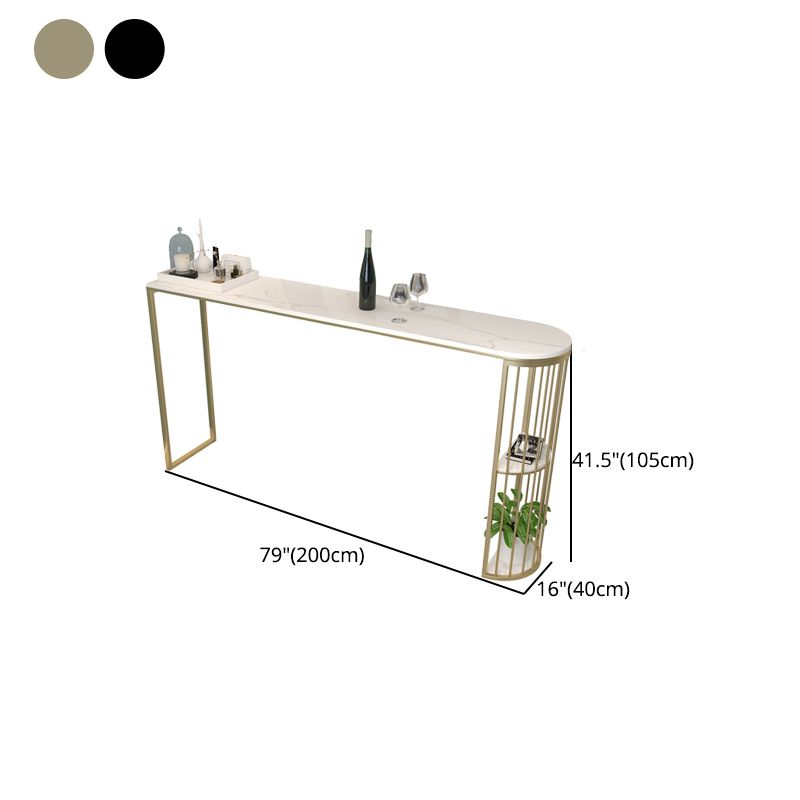 Stone Bar Dining Table Modern Oval Bar Table with Double Pedestal for Milk Tea Shop Clearhalo 'Bar Furniture' 'Bar Tables' 'bar_tables' 'furn' 'furn_bar_tables' 'Furniture' 'furniture_bar_tables' 'Kitchen & Dining Furniture' 1200x1200_c5afd58c-a192-4ceb-8653-c0e3556a1f22