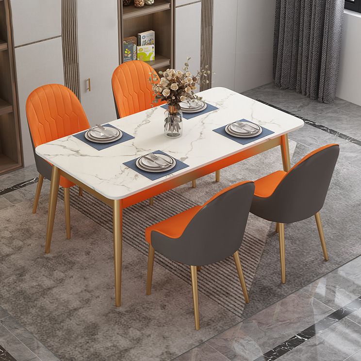 Dining Room Sets Scandinavian Metal Base Formal Rectangle Dining Table Set for Home Clearhalo 'Dining Room Sets' 'Dining Tables & Seating' 'dining_room_set' 'furn' 'furn_dining_room_set' 'Furniture' 'furniture_dining_room_set' 'Kitchen & Dining Furniture' 'kitchen&dining_furn' 'kitchen' 1200x1200_c5b07793-b098-4ba9-8263-6dbe6269d727